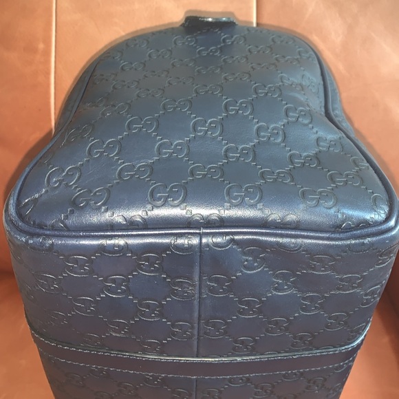 💙Beautiful Authentic GUCCI Guccissima Navy Boston Bag💙💙 - Picture 6 of 13